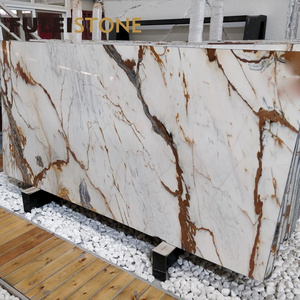 Polished Natural Provence White Marble Slabs with Red Veins