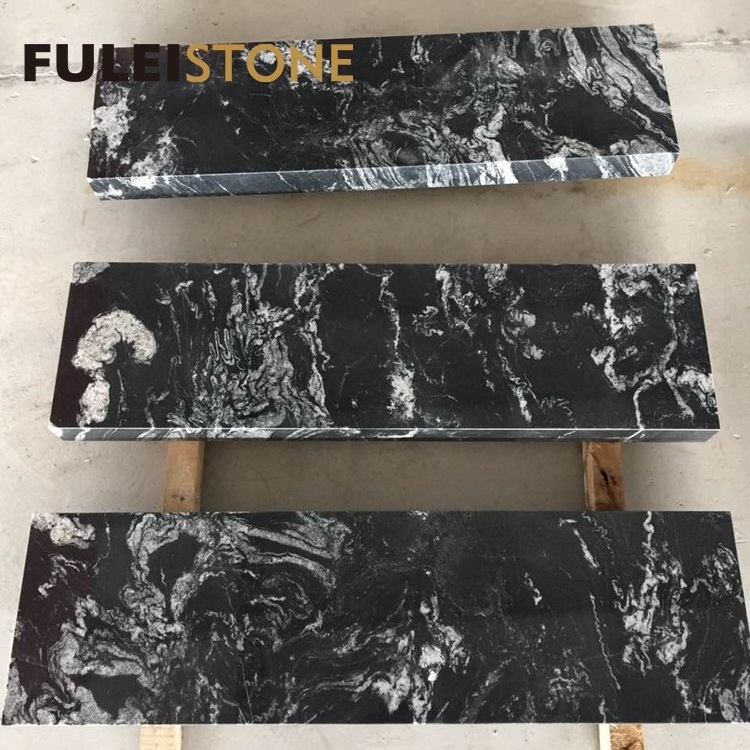 fantasy cosmic black fusion granite with white veins wall floor design