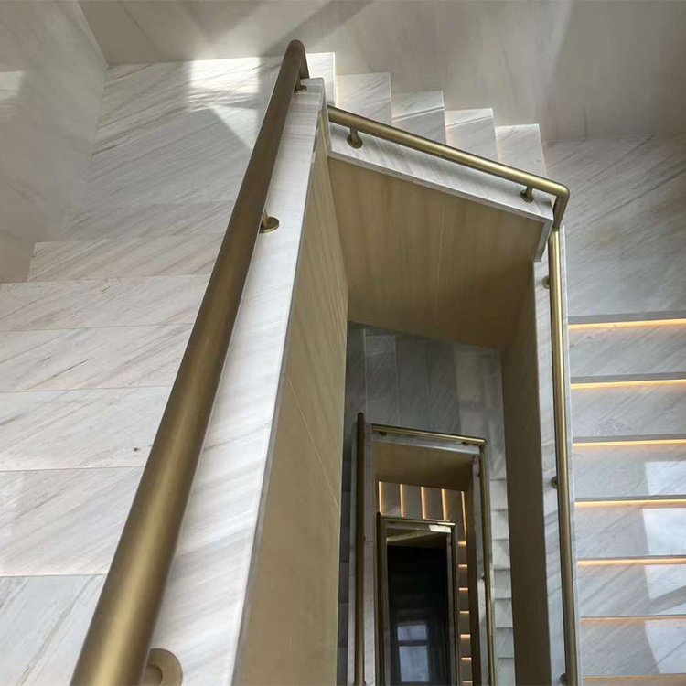 Natural Polished Italian Palissandro White Marble Stairs