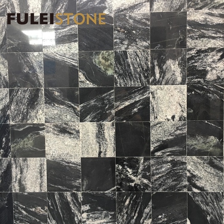 fantasy cosmic black fusion granite with white veins wall floor design