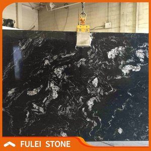 Full slabs exotic brazilian black titanium gold granite slab for sale