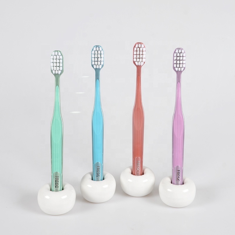 FRESCHE set of 5pcs rubber toothbrush with 10000 soft Japanese bristles