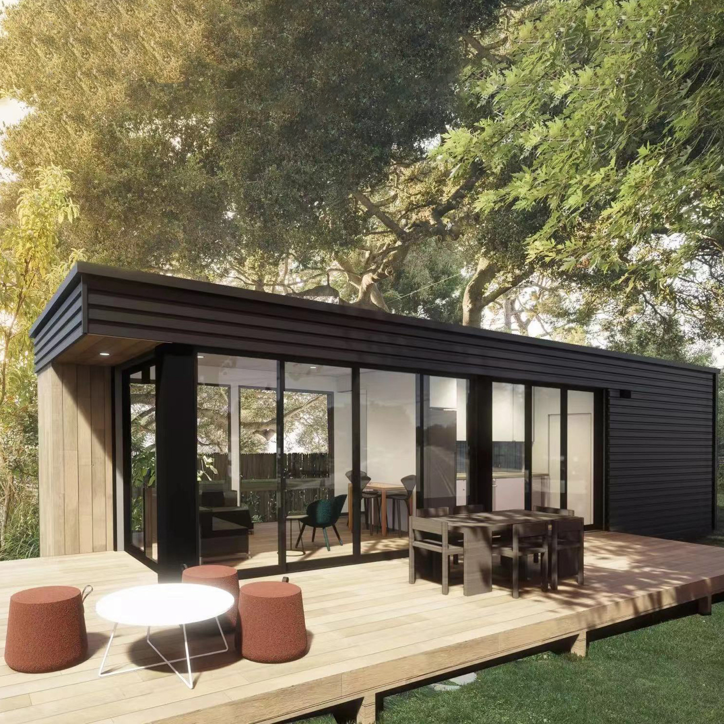 shipping light steel structure house luxurious 2023 new zealand australia prefab wooden mobile home travel trailer tiny house