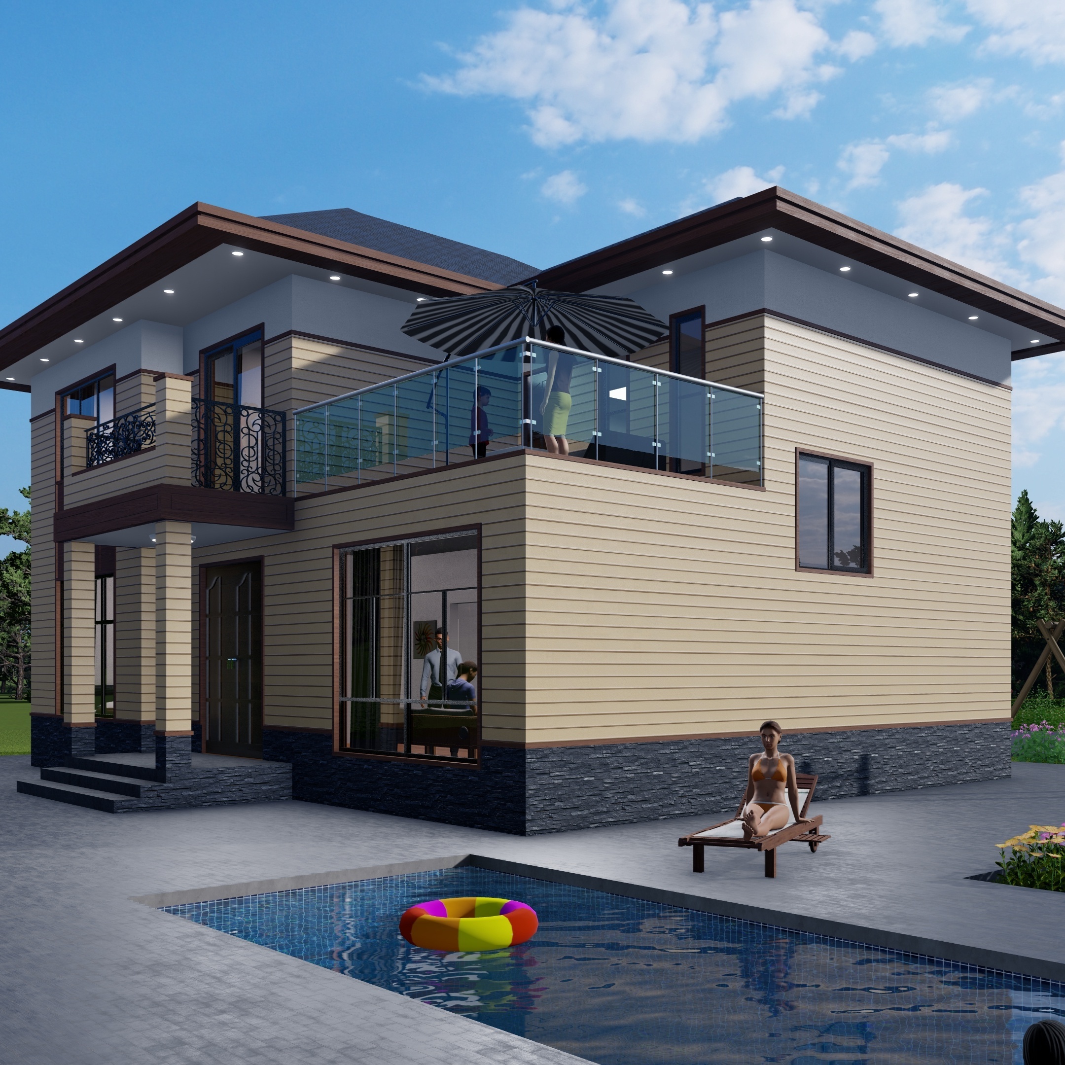 Factory direct sale prefabricated luxury villa house Light Steel Prefab Home