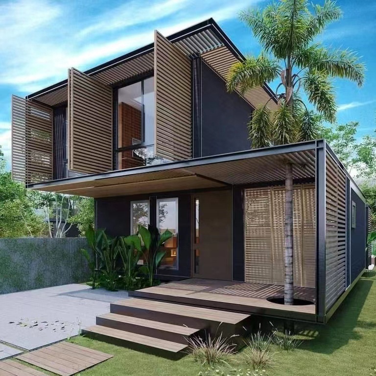 luxury house villas steel structure buildings villa two story home prefab modular house house for sale home