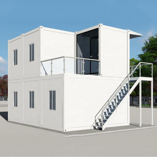 20 ft modern luxury customized portable shipping hot sale new style modular prefabricated two storey house with balcony