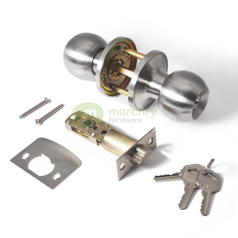 Popular style stainless steel interior door knob set round door knob lock