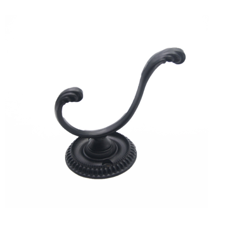 Hot sales Steady Zinc alloy black hand towel hook hanger rustic clothes hooks