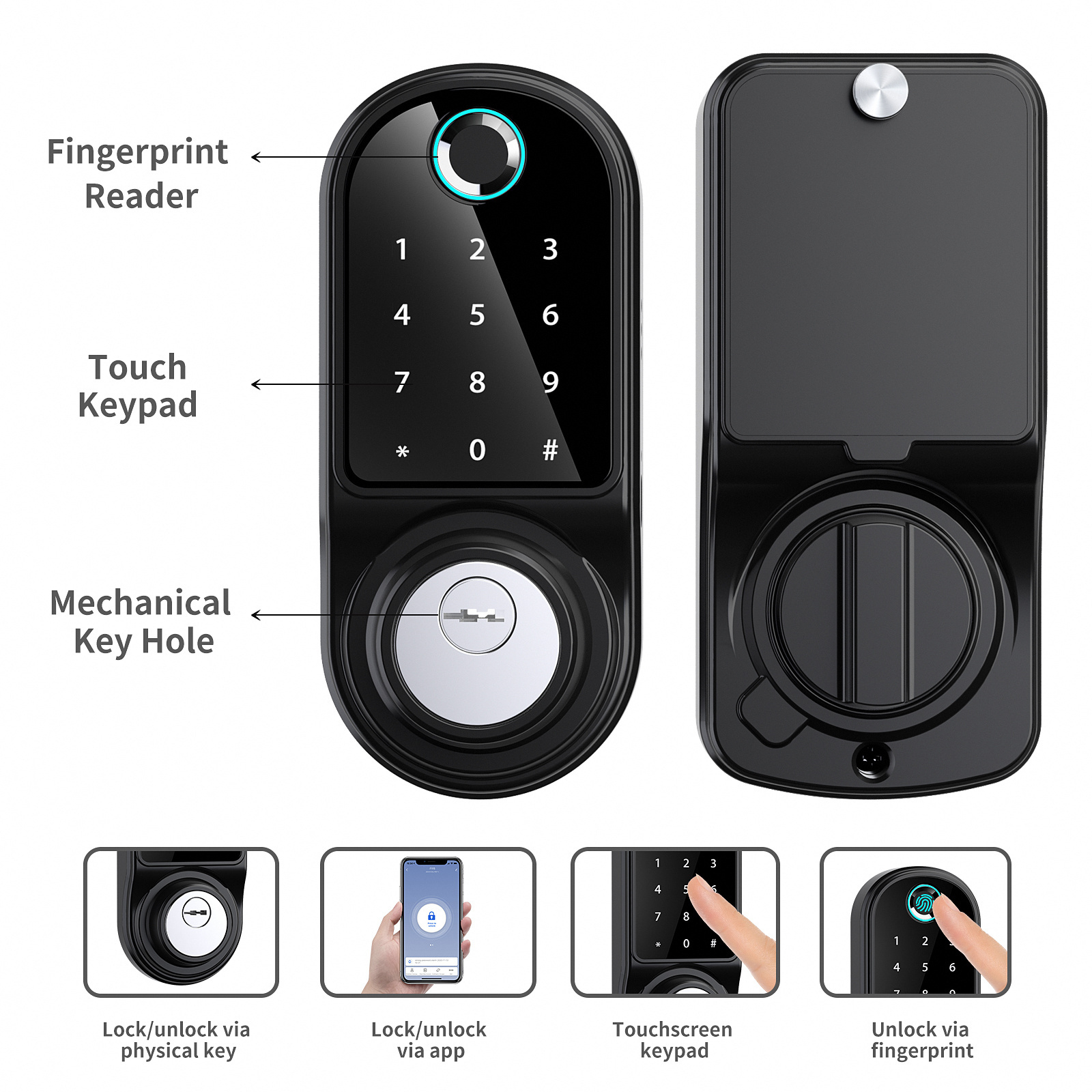 Automatic Lock Indoor Hotel Apartment Lock Code Fingerprint Smart Lock Deadbolt