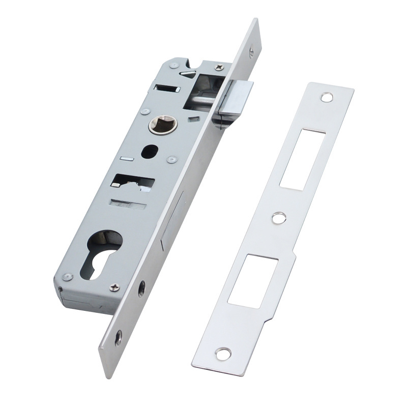 High quality 20mm narrow-body polished plate stainless steel mortise door lock