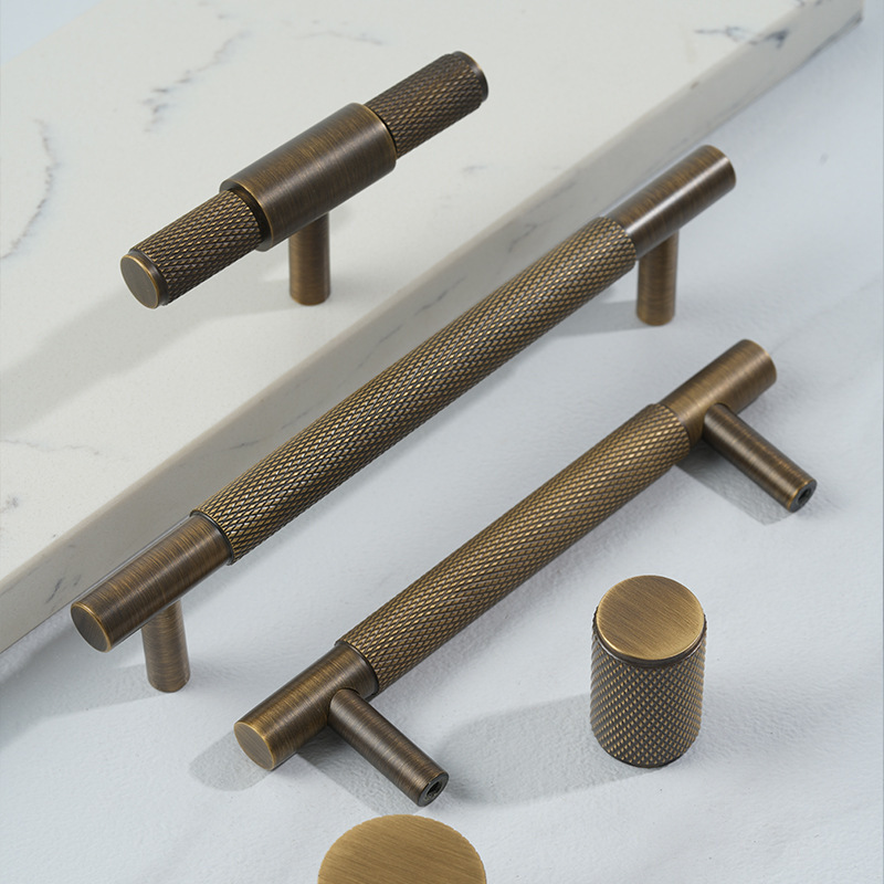 Popular Brass Cabinet Handle High Quality Bronze Knurled Furniture Handle