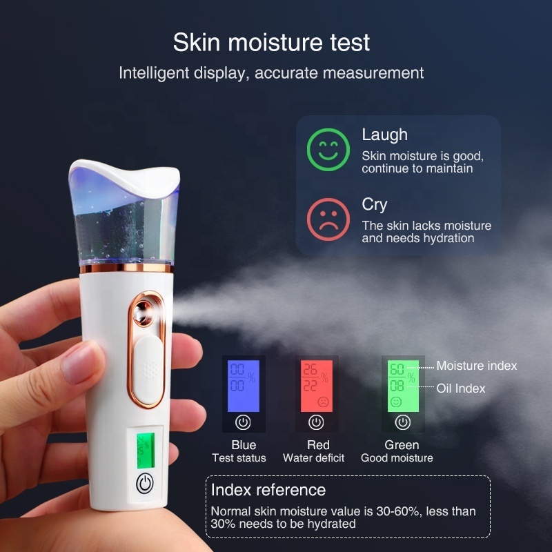 USB Rechargeable Portable Nano Moisture Spray Home SPA Nano Water Spray Face Steamer Facial With Urgent Power Bank Function