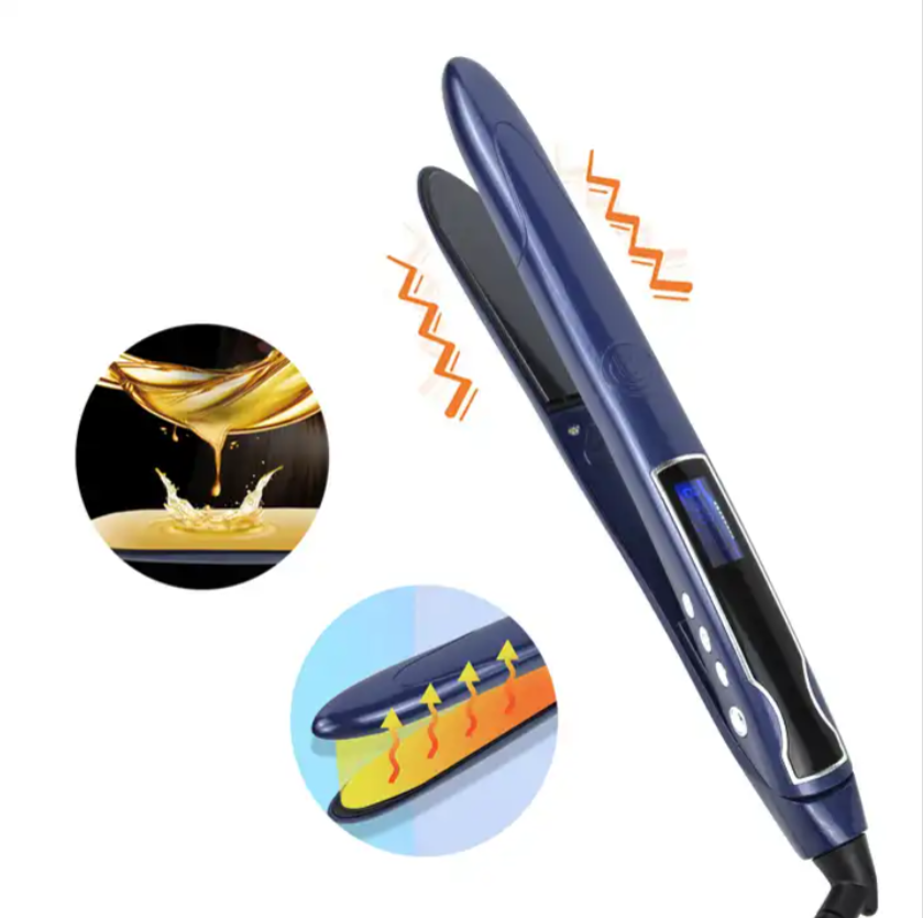 Customized 1 inch Infrared And Negative Ion 2 in 1 Tourmaline Ionic Ceramic Flat Iron Hair Straightener