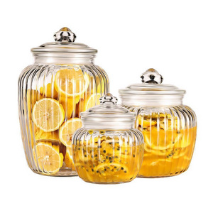 Pumpkin Shape Pickle Jar Airtight Food Storage Glass Cookie Jar with Glass Lid for Cereal ,Beans, Snacks,Biscuit