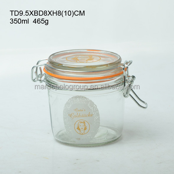 125ml 200ml 250ml mini glass storage container nut food storage airtight seal lock lid food jar with clamp lid