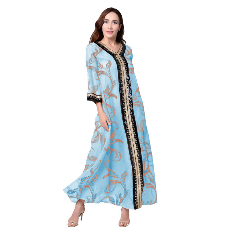 Hot Selling Plus Size Muslim Fashion Abaya Dubai Kaftan Dress Desigins Dubai Moroccan Turkish Islamic Clothing Wholesale