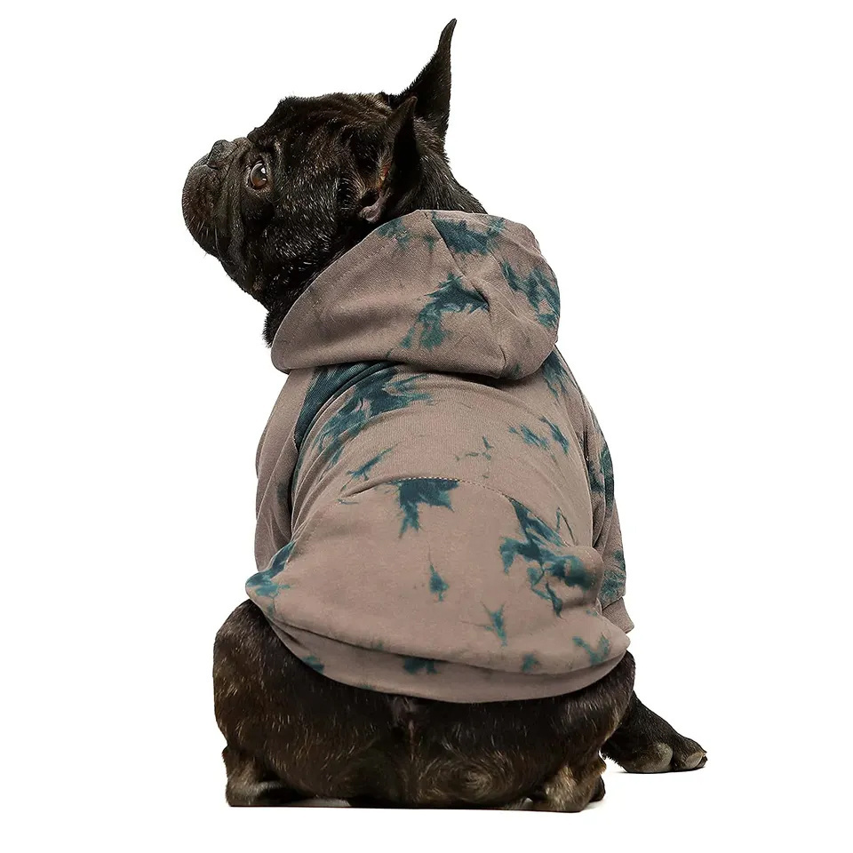 Tie Dye Dog Hoodie Puppy Sweatshirt Pocket Doggie Winter Clothes Sweatshirt Pet Hooded Coat Cat Jackets Apparel