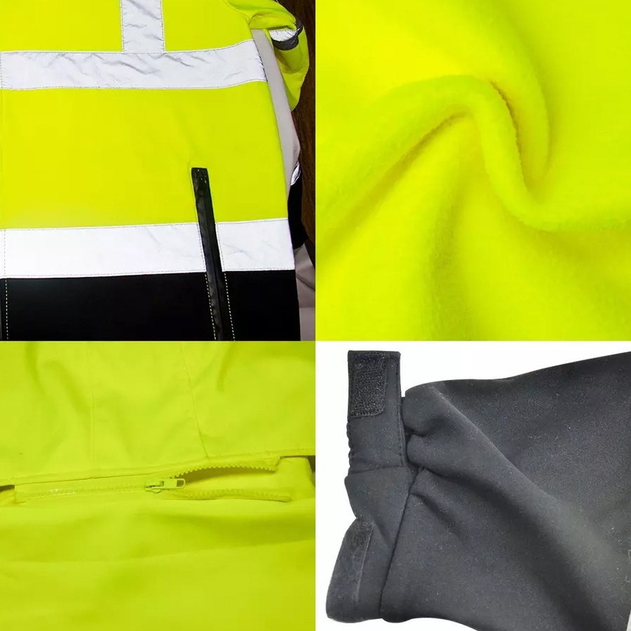 Men Security Jacket Winter High Visibility Jacket Reflective Tape Safety Security Work Coats and Jackets for Men