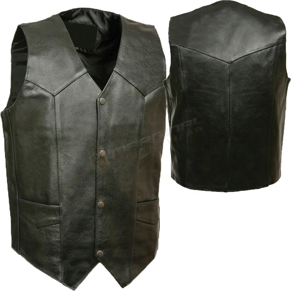 Waistcoat Durable Soft Men Fashion Winter Leather Vest New Arrival Men Casual Motorbike Vest Motorcycle Breathable Leather Vest