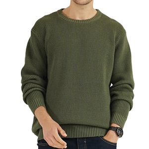 100% Cotton Winter OEM Custom Men's Crewneck Pullover Sweater Plain Knit Pullover Breathable For Men Sweater Manufacturer