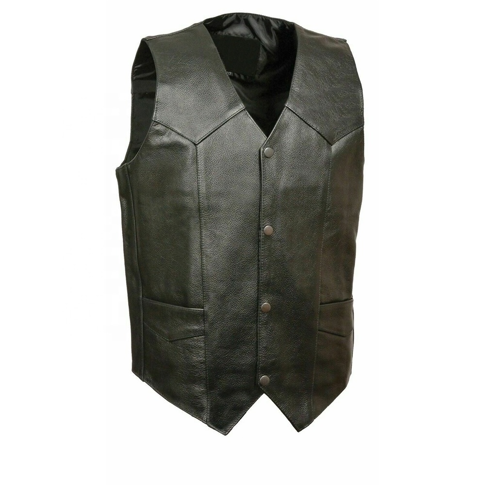 Waistcoat Durable Soft Men Fashion Winter Leather Vest New Arrival Men Casual Motorbike Vest Motorcycle Breathable Leather Vest