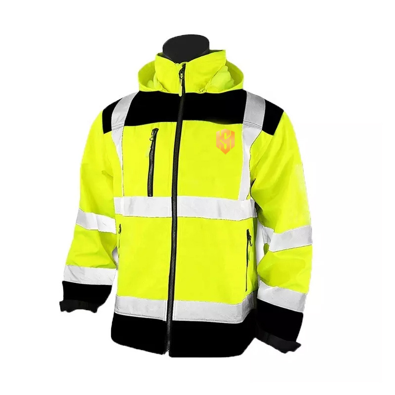 Men Security Jacket Winter High Visibility Jacket Reflective Tape Safety Security Work Coats and Jackets for Men