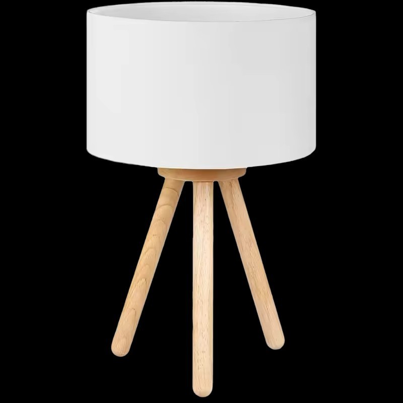 Marglice Modern Style Wooden Material Tripod Shape Design Simple Elegant Classic Cute Fabric Lampshade Table Lamp For Bedroom