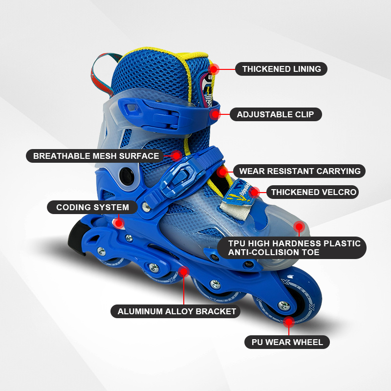 Custom size inline roller skate shoes four wheels kids outdoor roller skating shoes