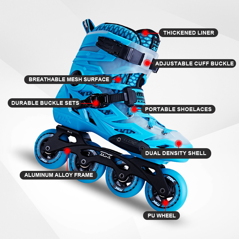 High quality OEM Adults 4 Wheel Inline Skates Flashing Roller Professional Inline Slalom Skate Shoes