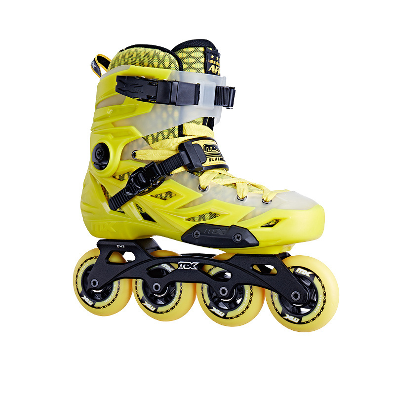 High quality OEM Adults 4 Wheel Inline Skates Flashing Roller Professional Inline Slalom Skate Shoes