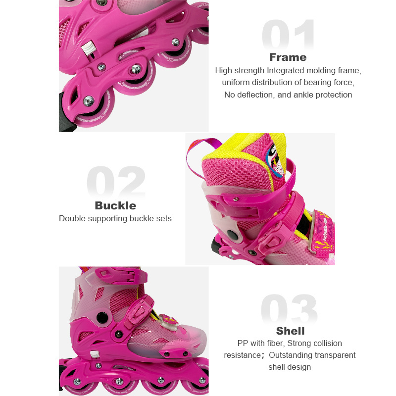 Custom size inline roller skate shoes four wheels kids outdoor roller skating shoes