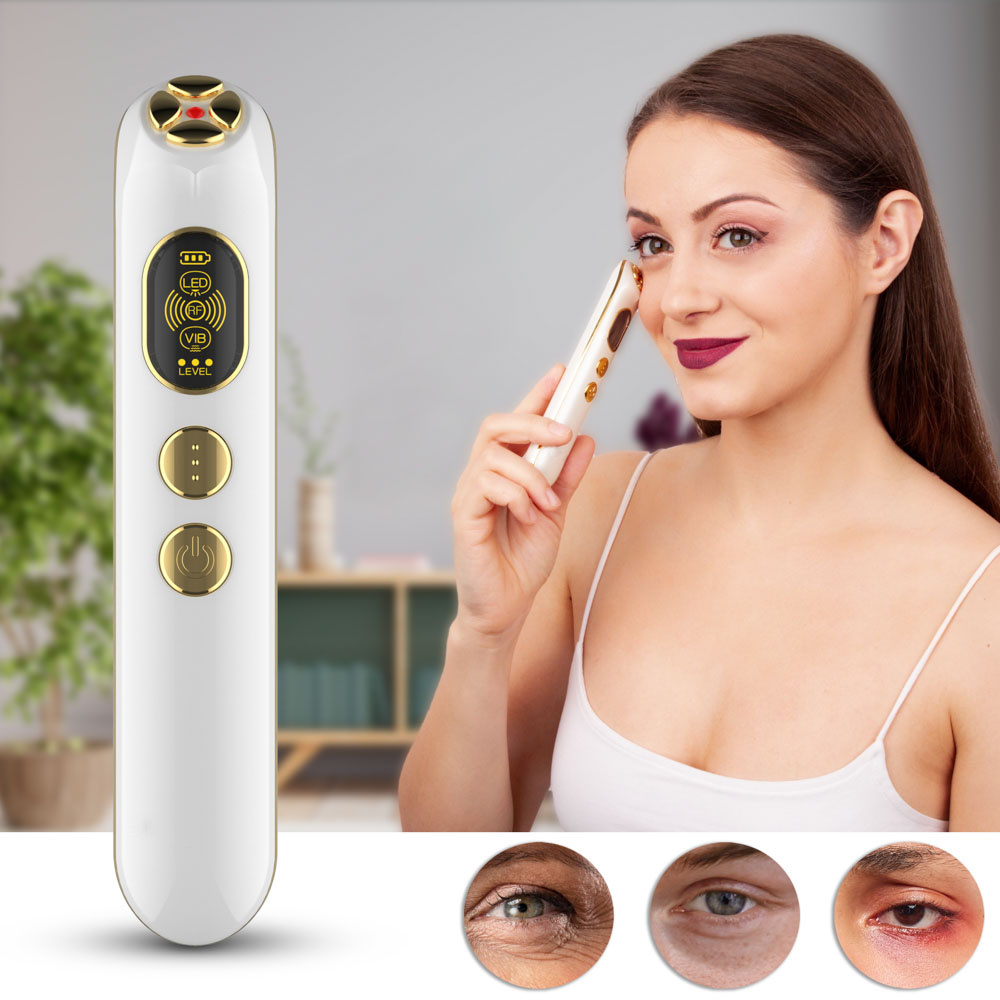 portable face neck  skin care lcd display led light anti-aging wrinkle removal home use rf beauty device with radio frequency