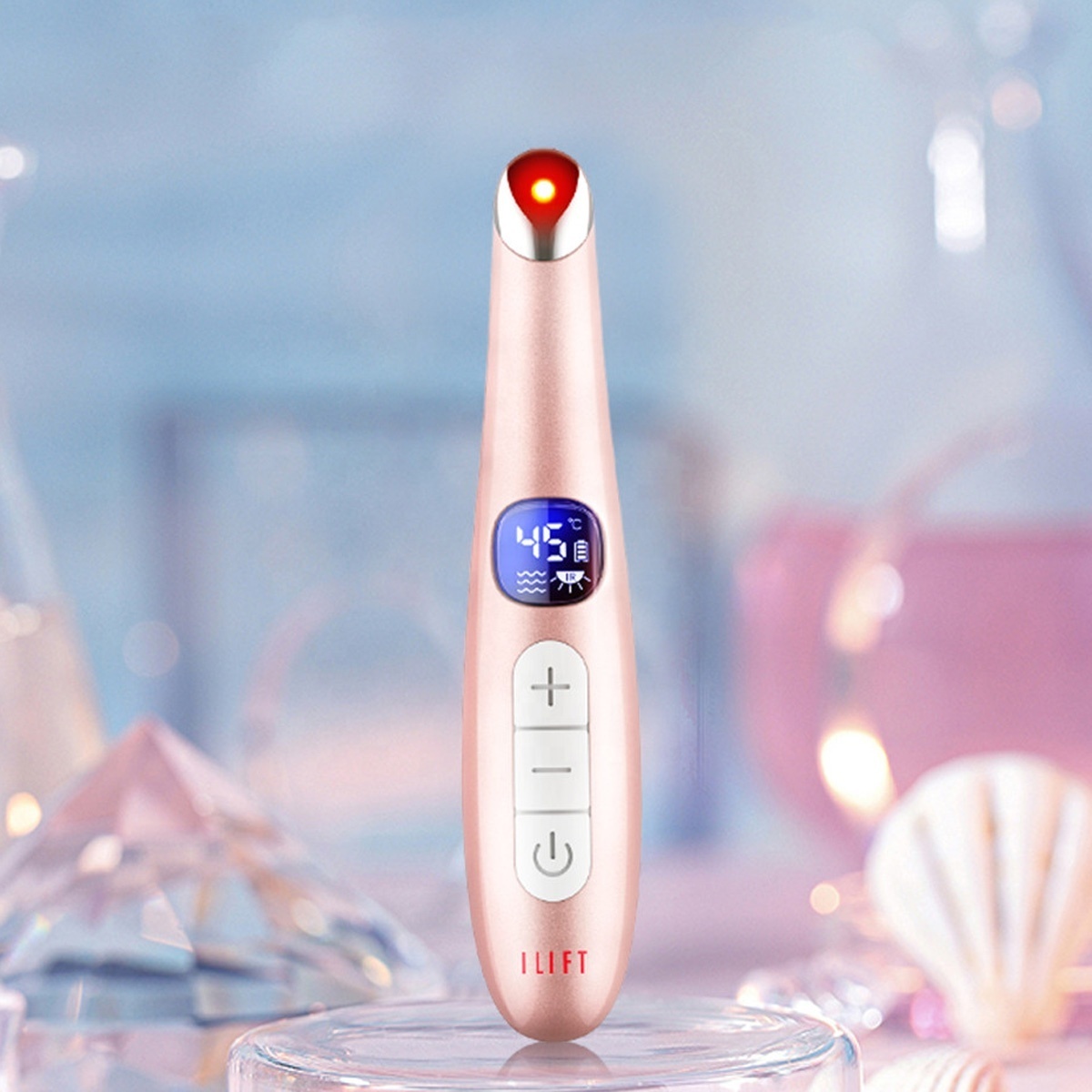 Custom led light eyes beauty equipment levantamiento de parpados device eye massage vibration therapy wand