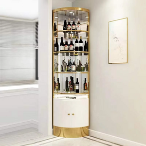 Modern Minimalist Style Oak Wine Cellar Cabinet with Stainless Steel Glass Frame White Black Home Furniture Bedroom Furniture