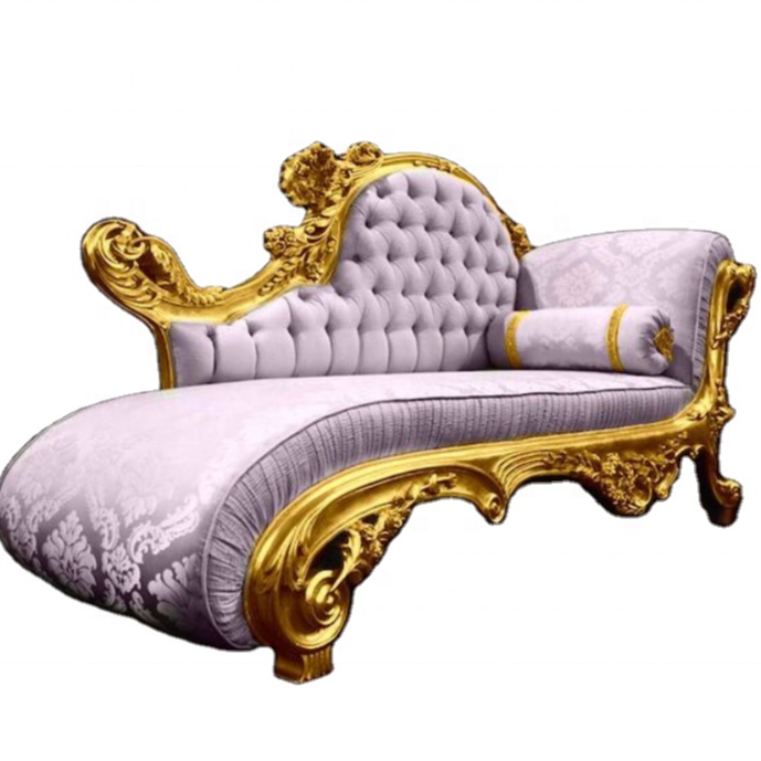 Wholesale Royal Classical Villa Luxury Lounge Carved Gilded Wood White Leather Loverseat Couch Wedding Events Hotel Hall Chairs