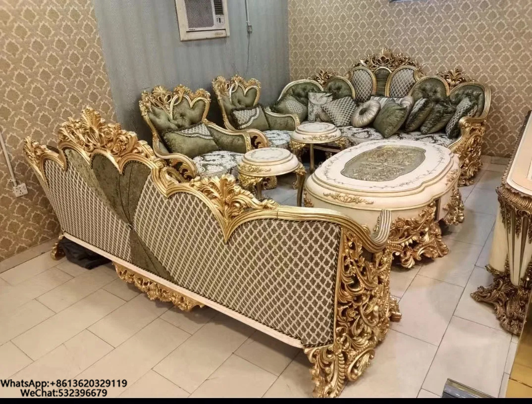 Foshan High Quality Wooden Turkish European Classic Sofa Set Antique Design for Home and Hotel Living Room Furniture Sets