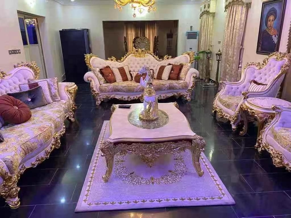 European Design Lighted Floor Seating Arabic Majlis Sofa Sectional for Living Room Hall & Hotel/Villa Coffee Table Set