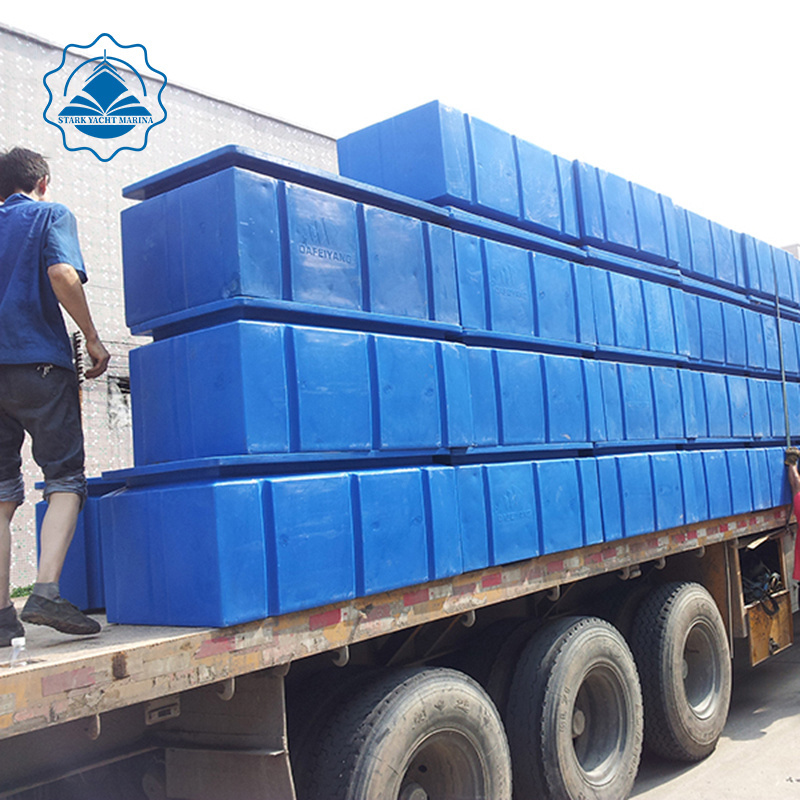 PE plastic floating pontoon dock/bridge black or blue colour fill in the foam high quality marine parts