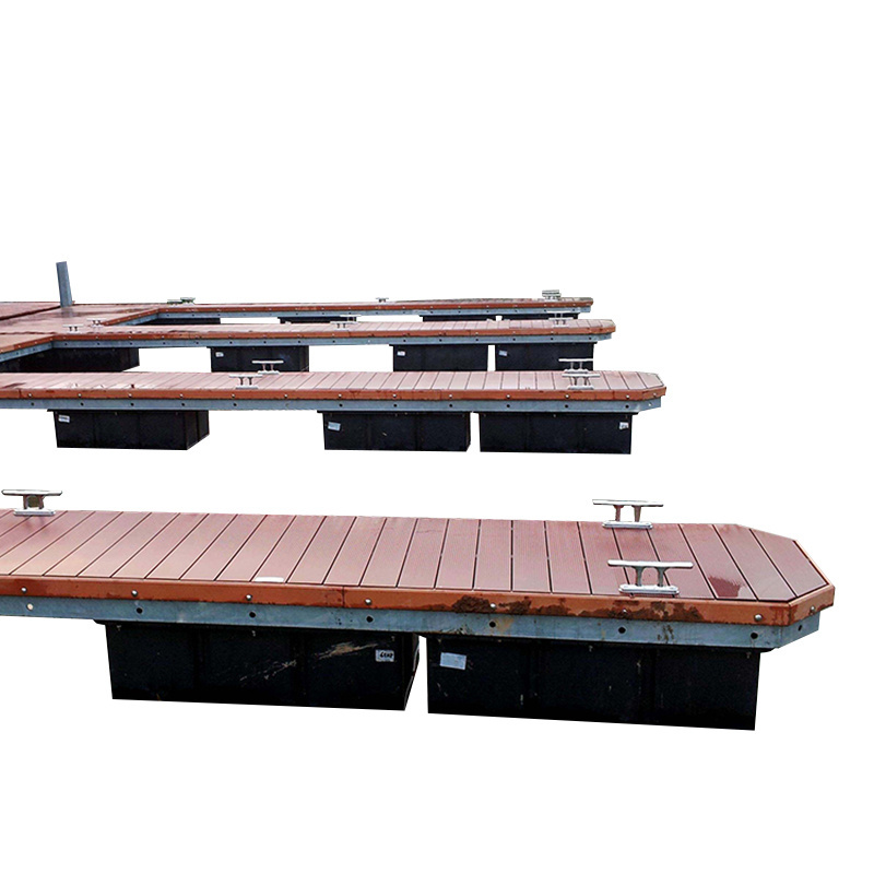 Floating Boat Durable Floating Marina Pontoon Walkway With Wood Decking Bridge Dock