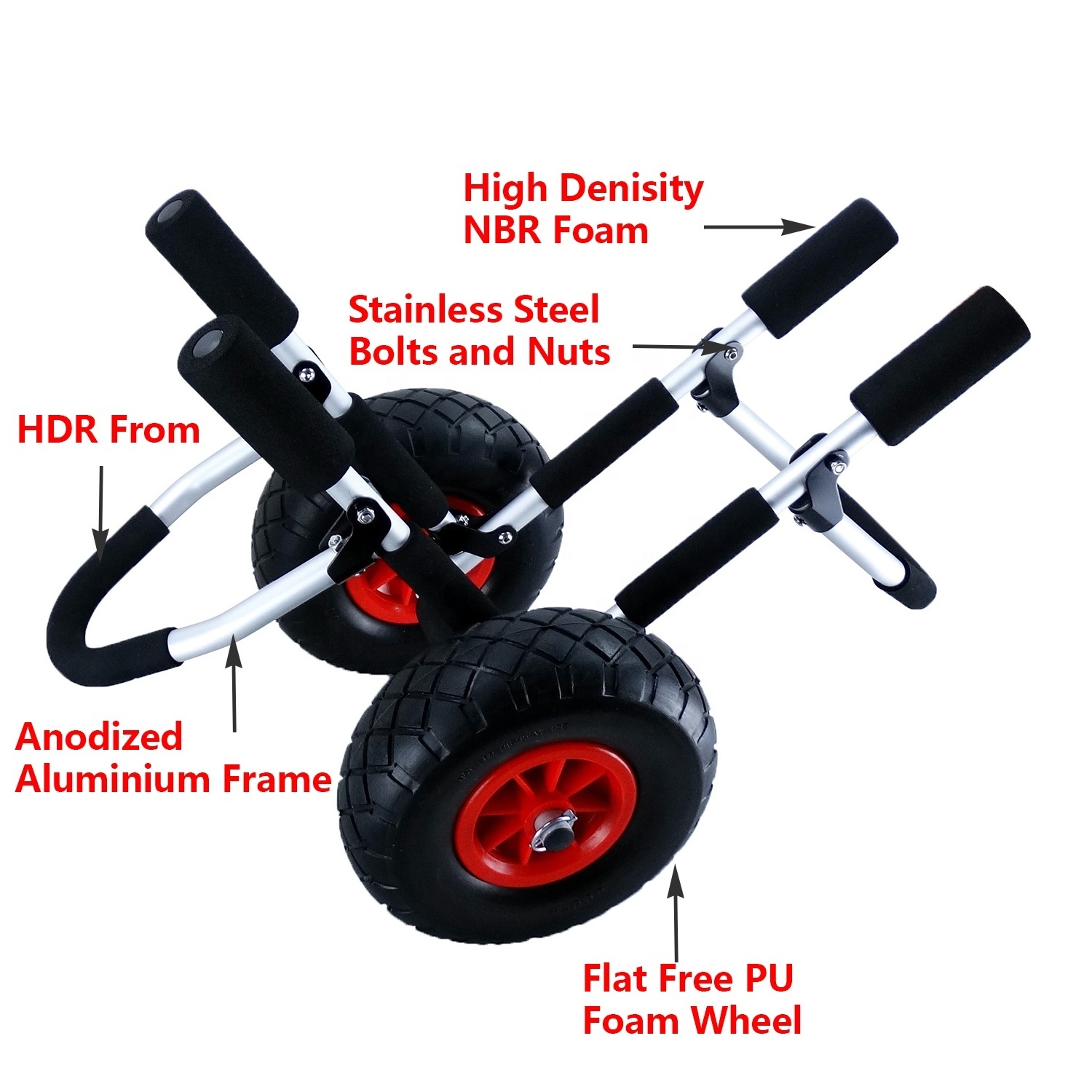 Aluminium Paddle board dolly cart double SUP transporter Paddle board Trolley board dolly carrier with pneumatic wheel