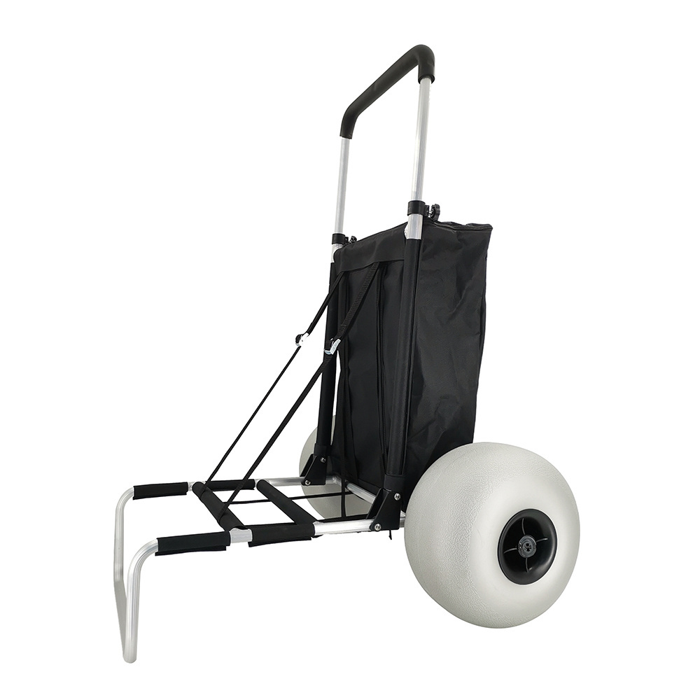 High Quality Collapsible Heavy Duty Aluminum Utility Fishing Carts Beach Carts with Balloon tyres