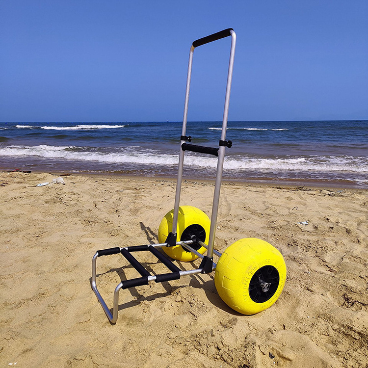 Large Wheels Aluminum Collapsible Fishing Cart Beach Hand Trolley On Sale