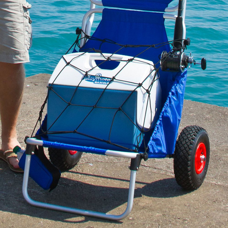 collapsible folding heavy duty aluminum fishing trolley beach chair cart fish fishing cart for sand