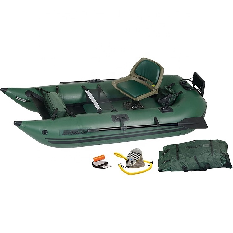 Hot selling Portable Fishing Boat Durable Army Green Inflatable Pontoon Boats