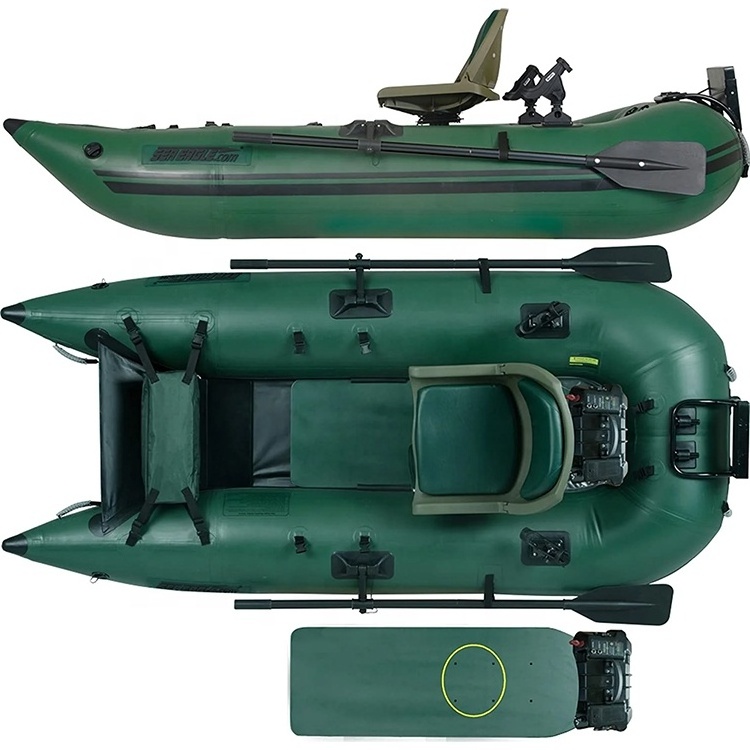 Hot selling Portable Fishing Boat Durable Army Green Inflatable Pontoon Boats