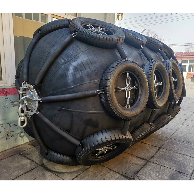 Hot Sale Pneumatic Floating Marine Rubber Fenders With Tires And Chains Used To Protect Dock And Ship