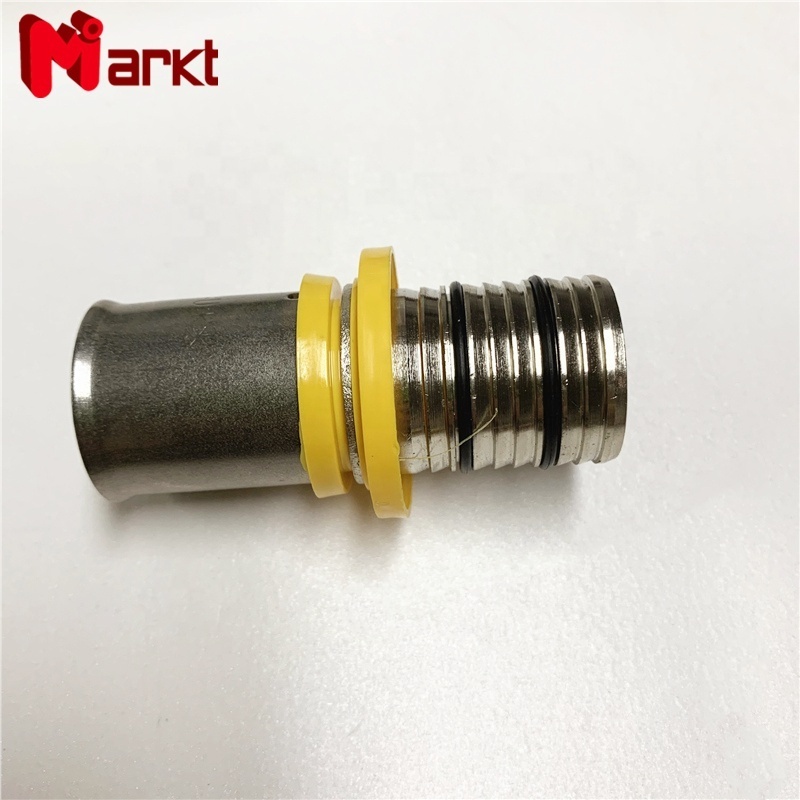 Less resistance and sound insulation high strength brass pex pipe gas press fittings