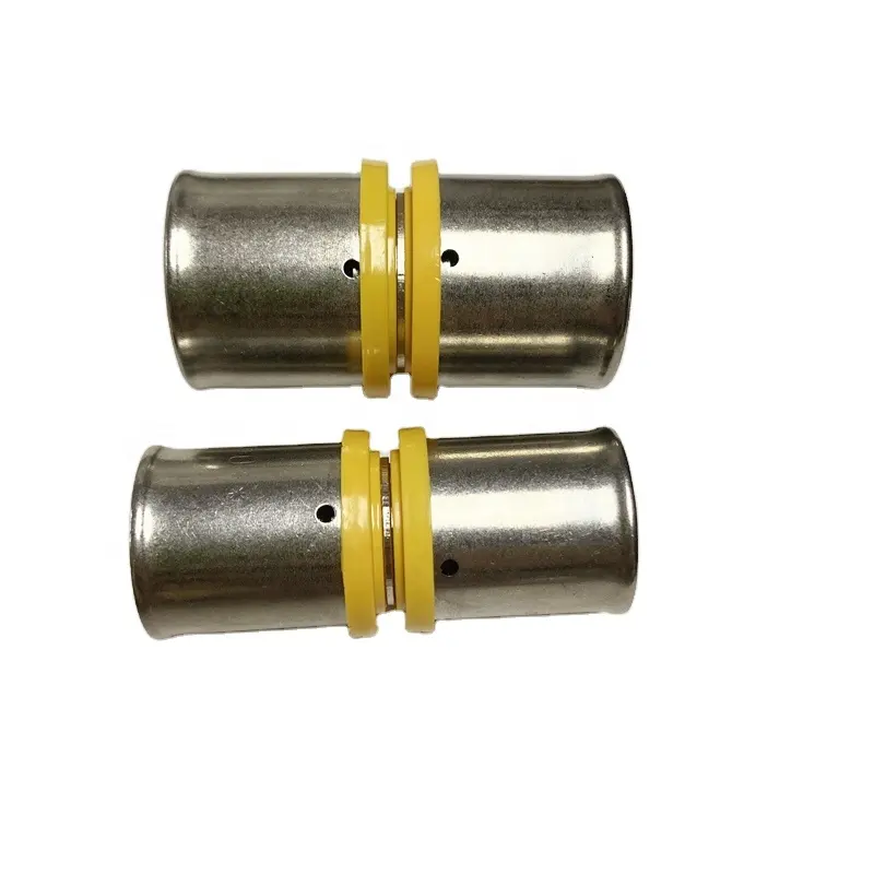 Less resistance and sound insulation high strength brass pex pipe gas press fittings