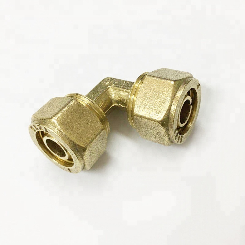 90 degree equal elbow brass compression fitting for pex al pex pipe