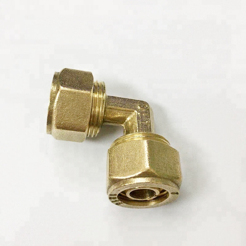 90 degree equal elbow brass compression fitting for pex al pex pipe